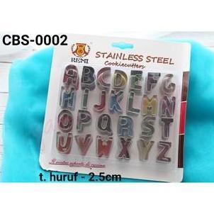BEBAS ONGKIR - CBS-0002 Cutter bento fondant cookie huruf stainless alphabet abcd
