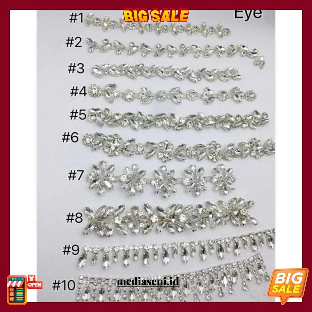 Aksesoris Renda Berlian Stone Kaca Kristal Swarovski / Payet Rangkai Mewah Rumbai Rhinestone Terlari