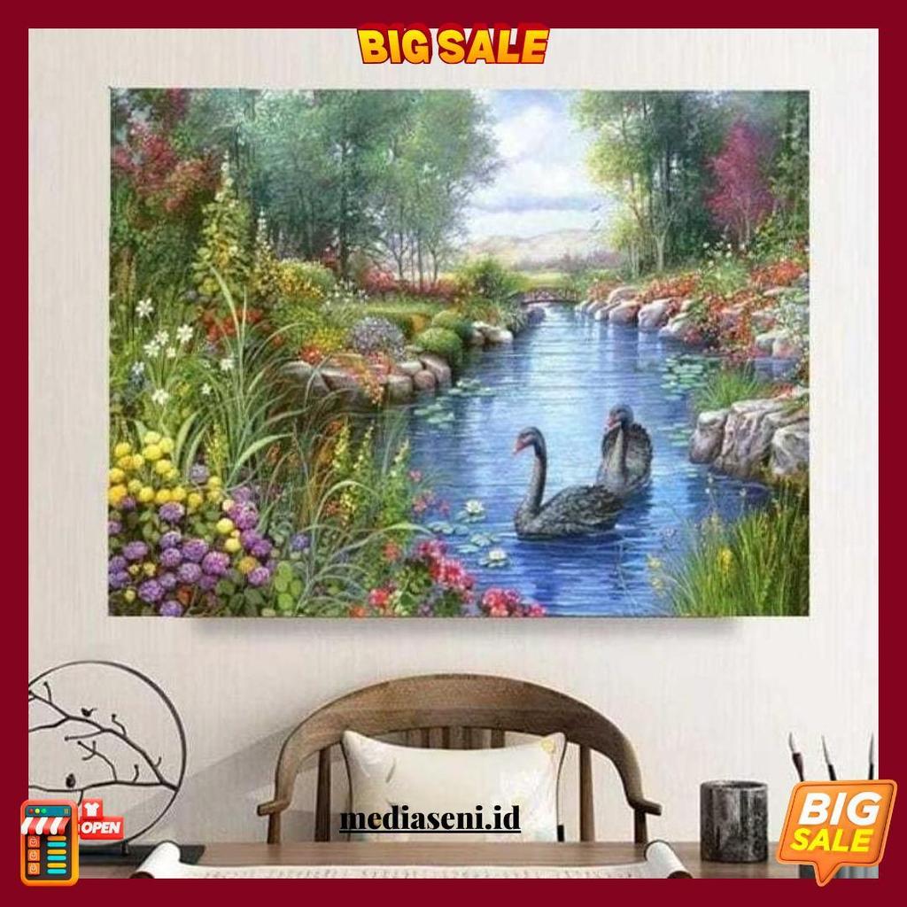 Cross Stitch Pattern Kristik Modern Paket Kristik Orchid Cross Stitch Custom Ukuran Besar 40X50Cm Te