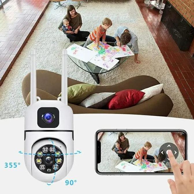 V380 Dua Lens Kamera Cctv Outdoor Ptz Kontrol Cctv Outdoor