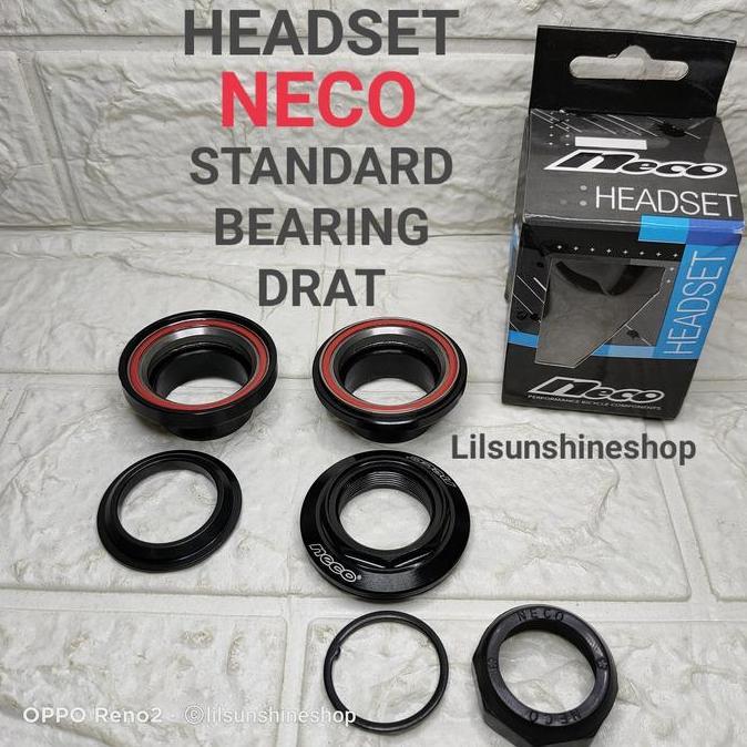 Headset Standard Bearing NECO Alloy Untuk Fork Drat Ulir 25.4mm Dengan Tiang Stem Insert 22.2mm Sepe
