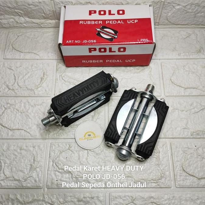 Pedal Karet POLO As Besar Plat Tengah Besi Sepeda Onthel Ontel Jengki Mini Jadul