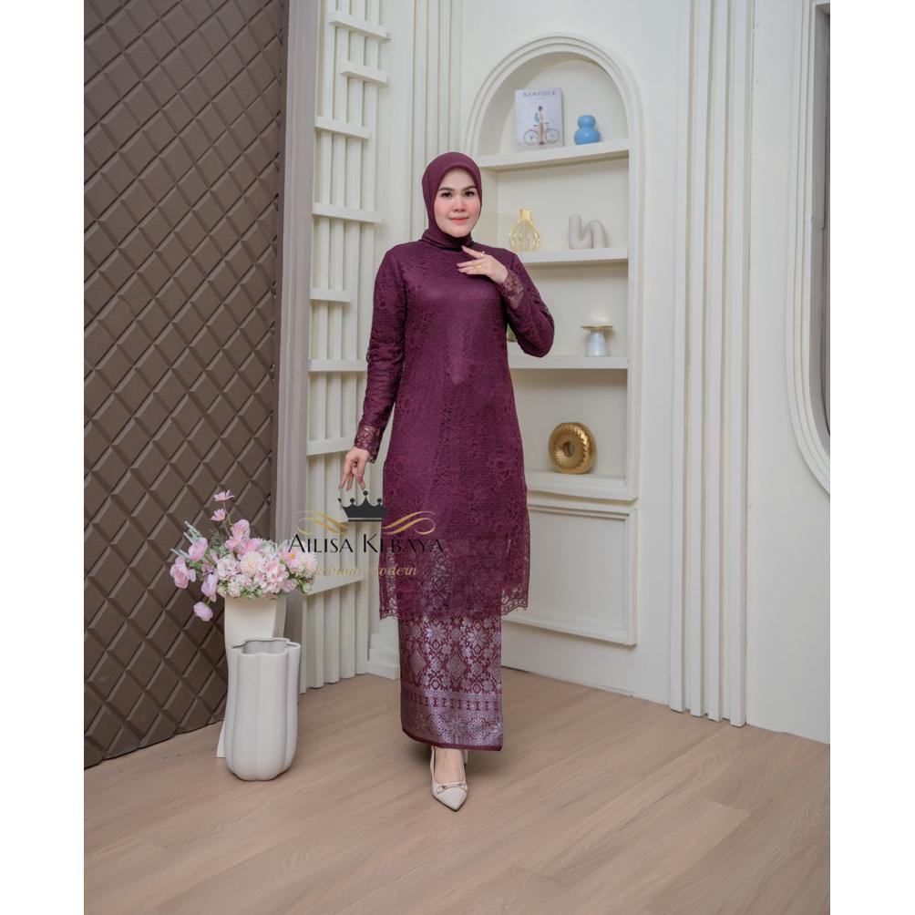 Kebaya Modern-KEBAYA Tunik Brokat Premium Mix Songket