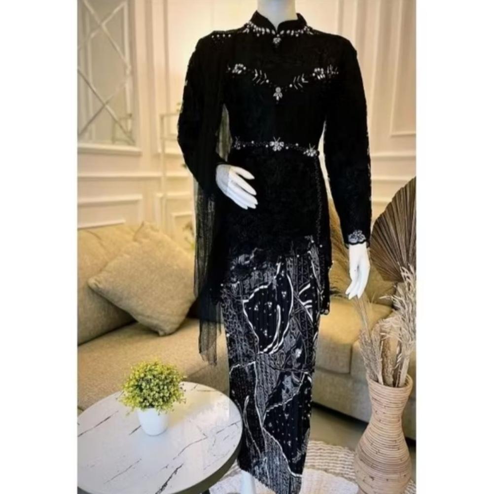ONE SET KEBAYA CANTIK ATASAN BAJU KEBAYA BUTTERFLY PAYET TILLE SELENDANG JUMBO XXXXL LD 130 CM MIX R