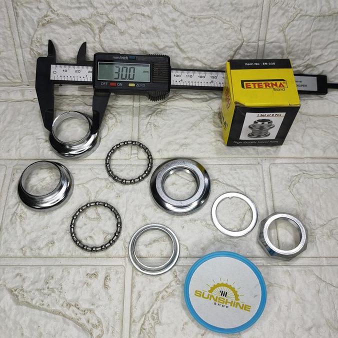 Headset ETERNA Kom Fork Drat Ulir Standard 25.4 Tiang Stem Insert 22.2mm Chrome Sepeda Minion MTB Fe