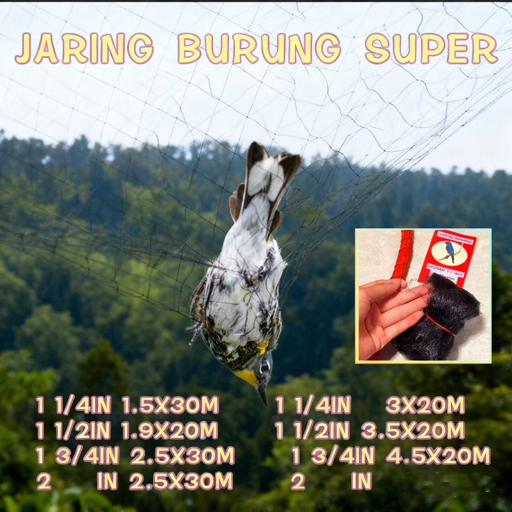 JARING BURUNG EMPRIT10 HAJI JARING BURUNG KECIL JARING BURUNG SAWAH JARING BURUNG  P±10meter