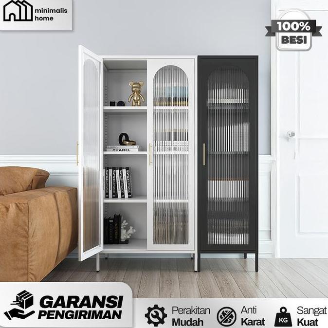 [TERMURAH] Lemari Hias Ruang Tamu Aesthetic Kaca Berbahan PVC - Lemari Pajangan Hias Bupet Modern Mi
