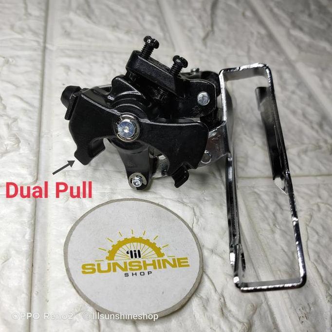 FD Front Derailleur 3 Speed SENSAH MX9 Low Clamp 31.8 - 34.9mm Crank 42T Dual Pull Tarikan Atas Bawa