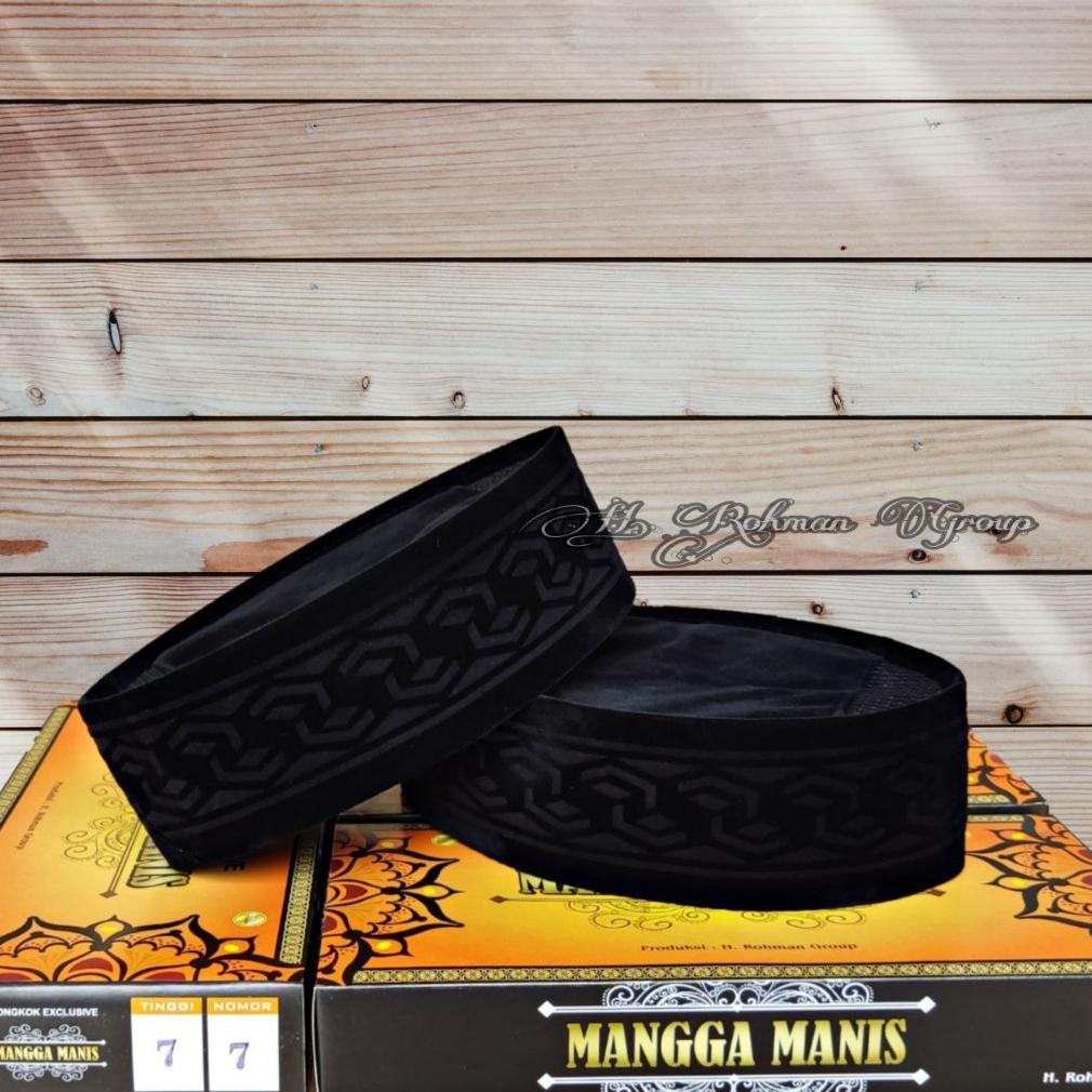 Best Seller Peci Hitam Motif Soga Laser Tinggi 7Cm 8Cm 9Cm Songkok Hitam Motif Soga Laser Bahan Lemb