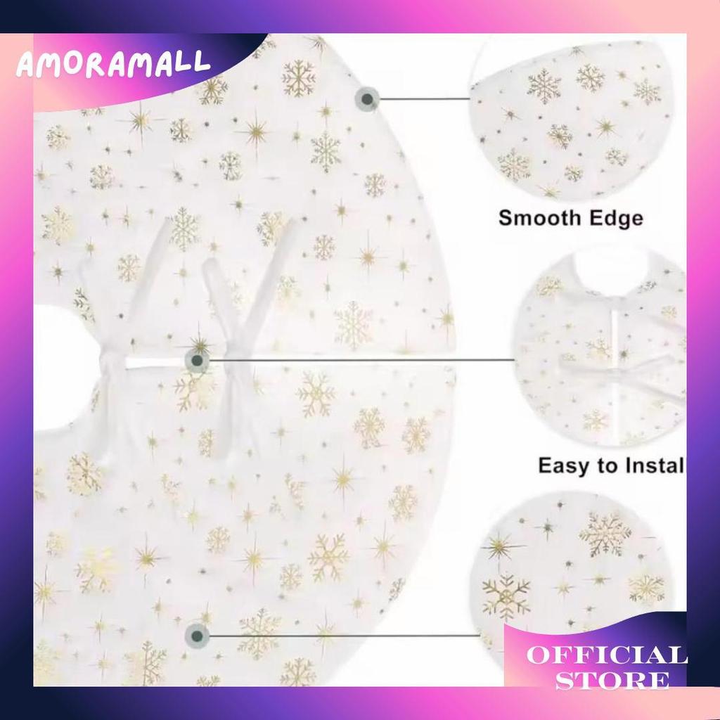 Alas Pohon Natal Motif Salju Tatakan Pohon Natal 90Cm/120Cm Da Sale