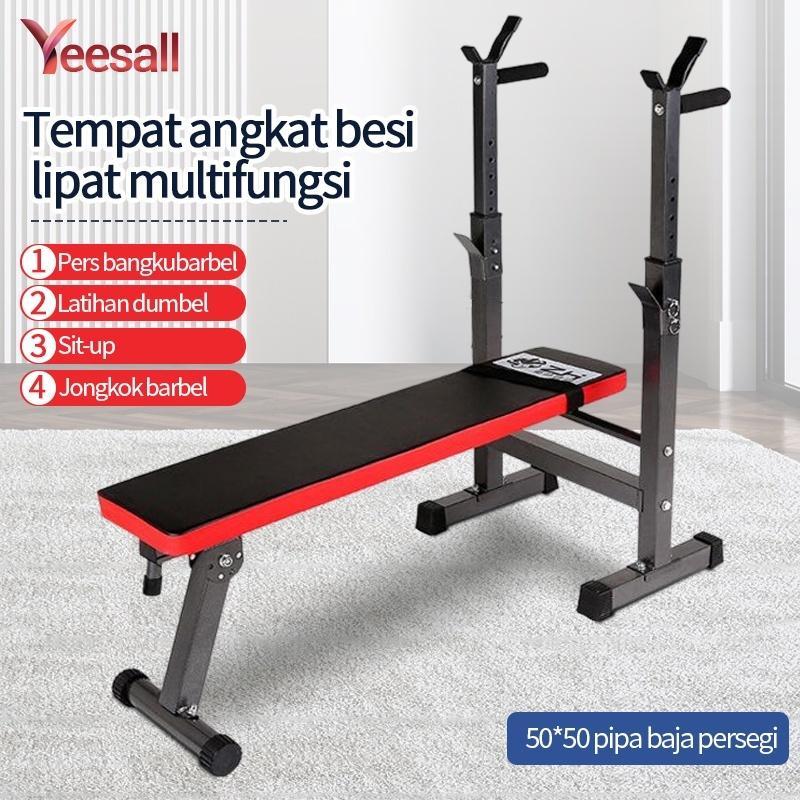 Bench Press Kecil Multi Fungsi Berat Bangku Alat Olahraga Rumahan Fitness Gym Sit Up Board Rak Barbe