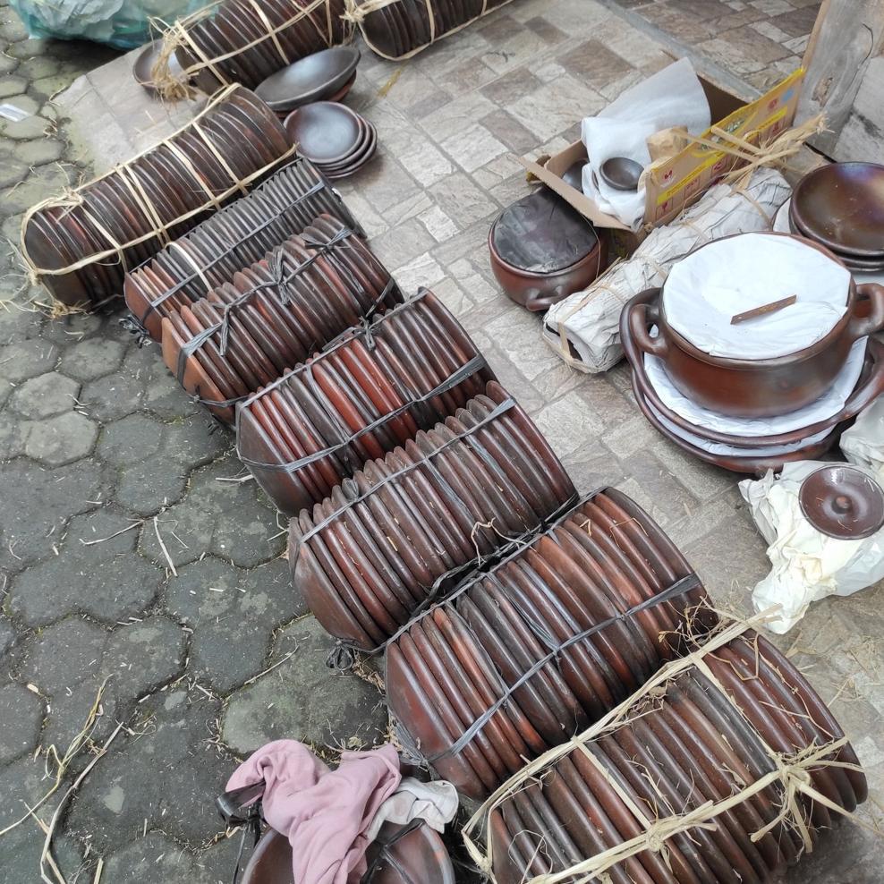 Bisa Cod Cobek Tanah Liat Sambal Gami Piring Gerabah Tahan Panas - Diameter 20 Cm ||