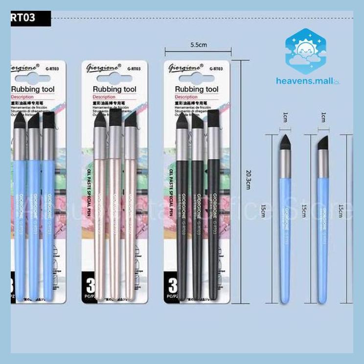 RUBBING TOOLS BLENDER CRAYON OIL PASTEL ISI 3 BUAH GIORGIONE ( WARNA RANDOM)  KODE  G RT 03 PRNA KAR