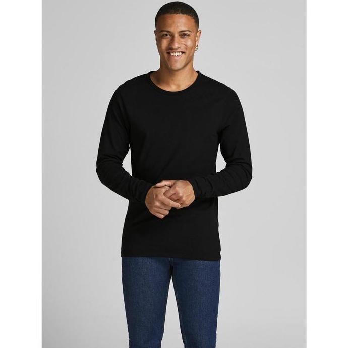 PAKET 3 Kaos Lengan Panjang HITAM / Kaos Polos Lengan Panjang unisex keren Baju lengan panjang