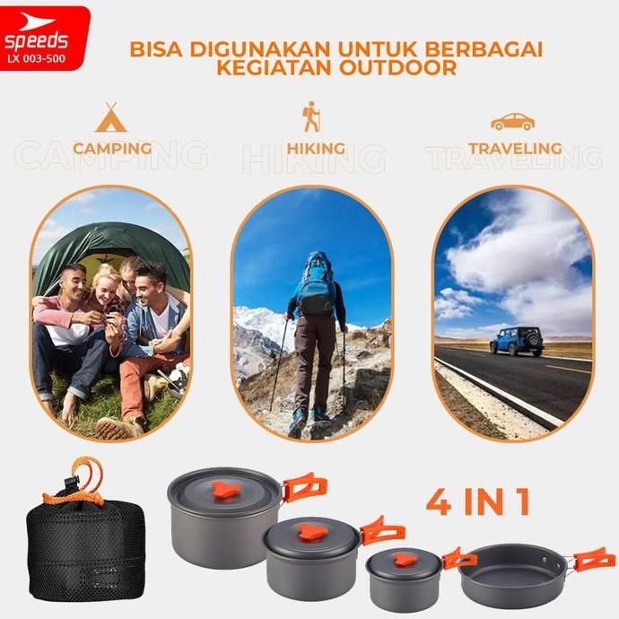 Terjangkau Speeds Cooking Set Paket Dapur Camping  Mini Cooking Cookware  Masak 2-6 Orang Ceret Outd