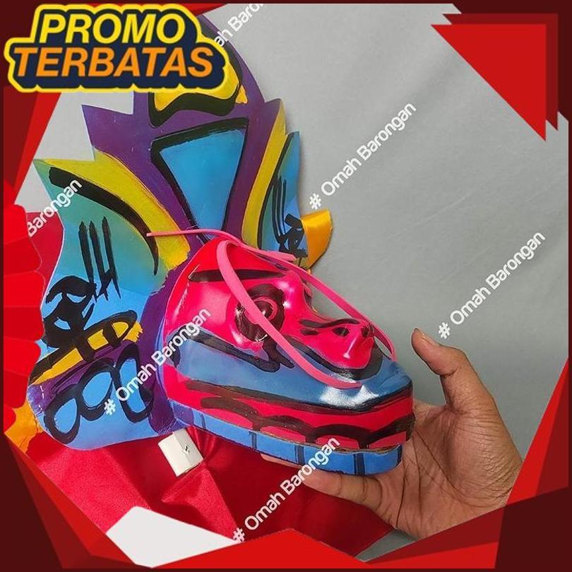 BARONGAN ANAK MAINAN CAPLOKAN SPON UKURAN KECIL MOTIF KAYU DEVIL DSKN11