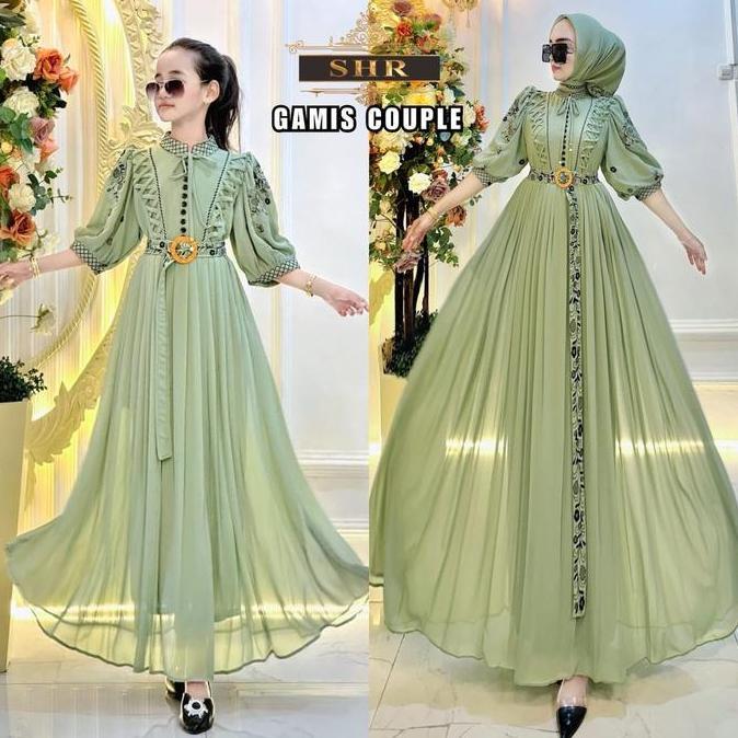 Readyori SHR maxydress couple Mom&kids bordir super cantik Terlaris