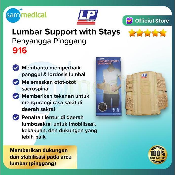 TERBARU - Lp 916 Support Lumbar with Stays / Korset Pinggang