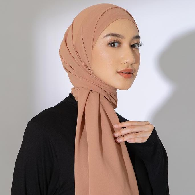 Lozy Hijab - Araa Shawl (Hijab Pashmina Tali Melayu Bahan Chiffon Ceruty Babydoll) Kerudung Ceruti P