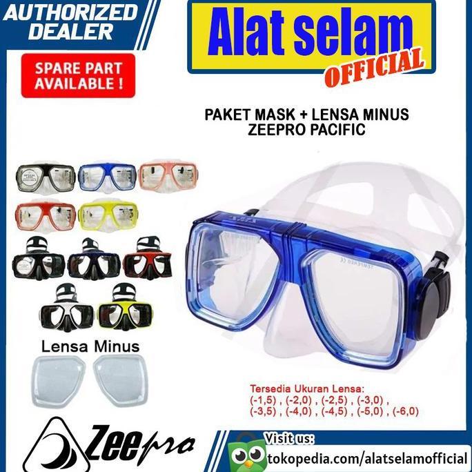 Mask Zeepro Pacific Optical Lens Minus Masker Selam Diving Snorkeling