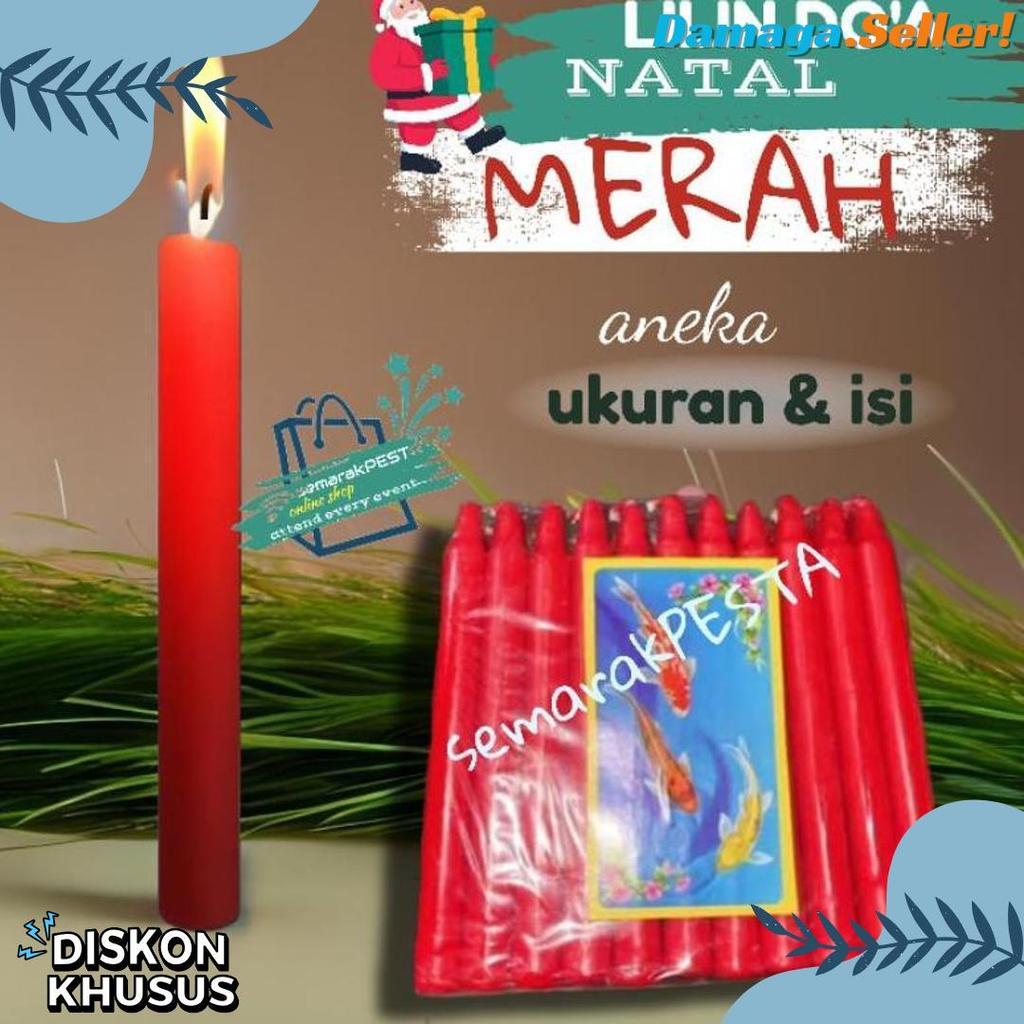 Wajib Punya (Aneka Ukuran) Lilin Merah,Lilin Natal, Lilin Doa, Lilin Ibadah, Lilin Polos
