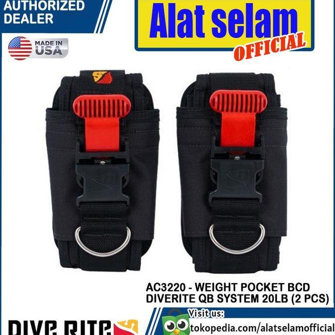AC3220 Weight Pocket BCD Diverite QB System 20lb 2pcs Dive Rite Diving