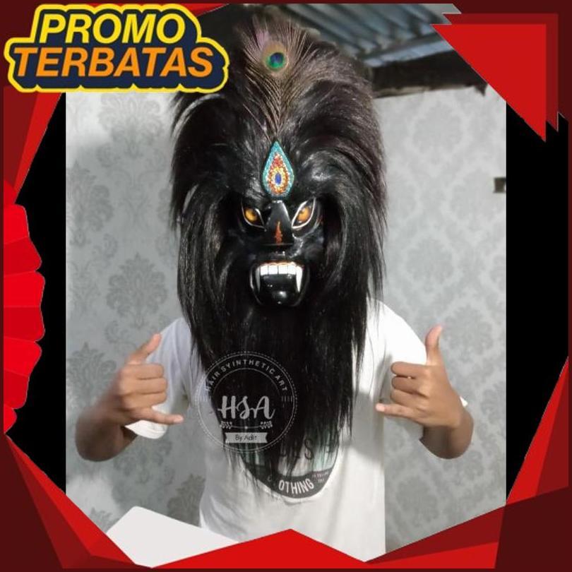 TOPENG GANONGAN/TOPENG BUJANG GANONG MATA KACA FULL HITAM DSKN11