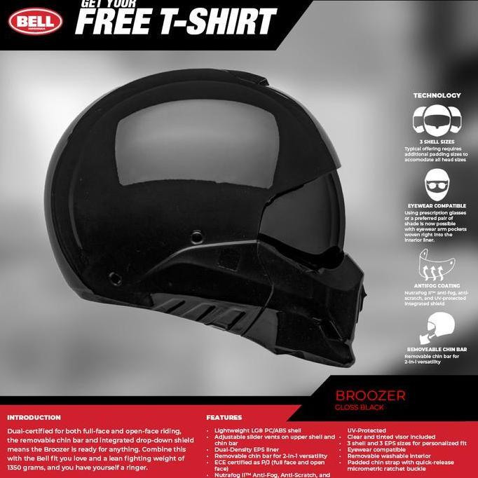 Helm Bell Broozer Glossy Black Crossover