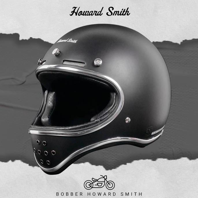 Howard Smith Bobber Retro Helm Full F - Black Doff