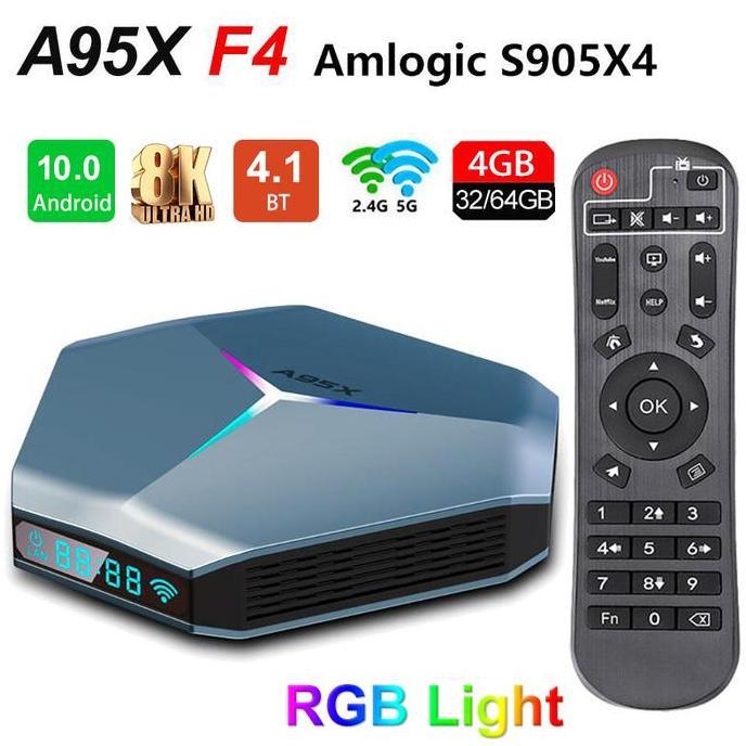 A95X F4 TV Box 8K Android 10 Amlogic S905X4 STB
