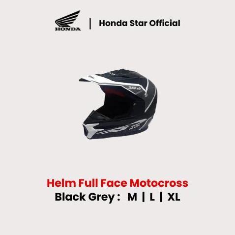 Honda Ori CRF Helm Helmet Full F Trail Cross Motocross - Grey Black