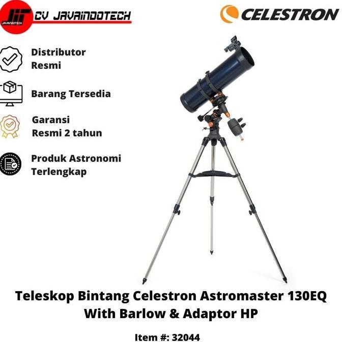 Miliki Teleskop Bintang Celestron Astromaster 130Eq Newtonian + Bonus