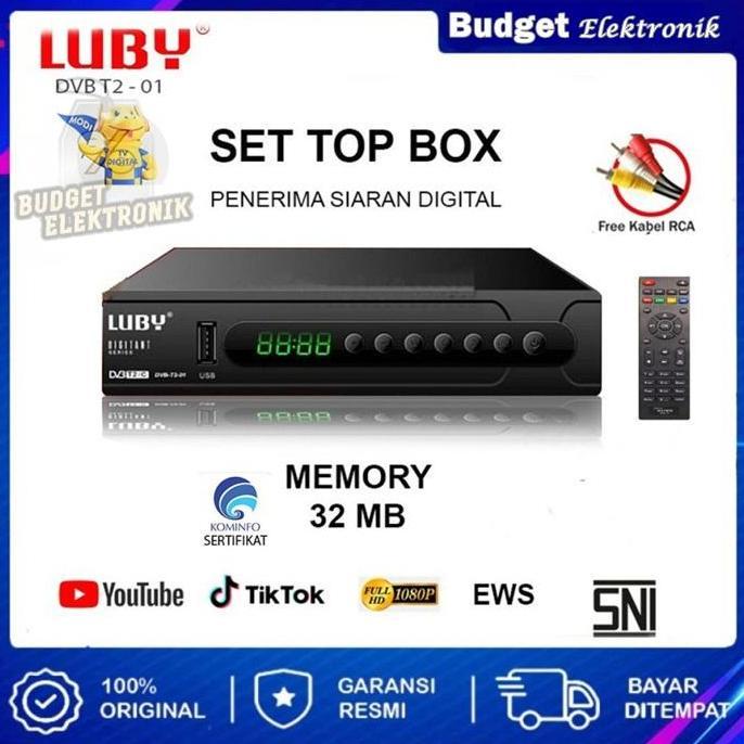 SET TOP BOX DIGITAL MERK LUBY DVB T2 - TIPE 01 ( 2 USB SLOT )