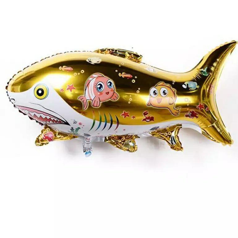Balon Foil Ikan Hiu/Balon Ulang Tahun Baru