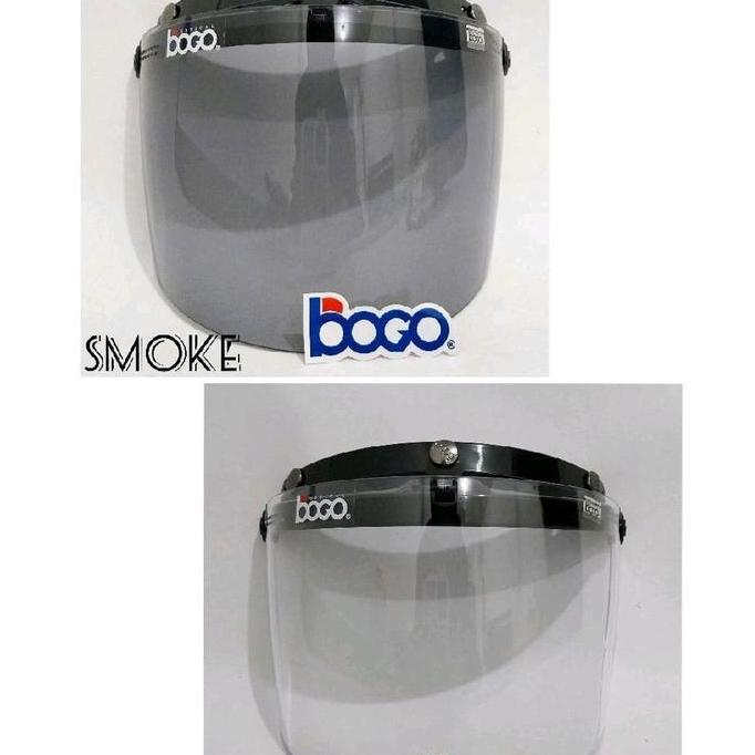 KACA Helm Retro BOGO BG 05 datar MALAYSIA Smoke dan Clear