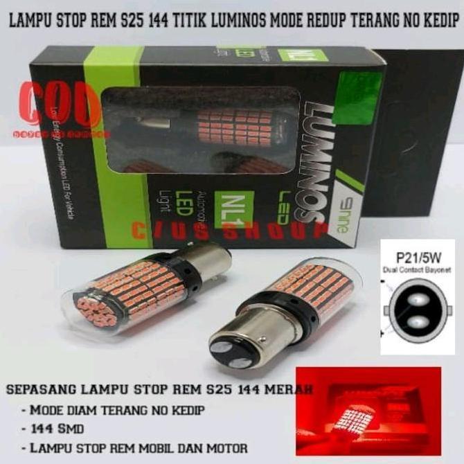 Sepasang Lampu Led Stop Rem S25 144 E Redup Terang Tidak Kedip Luminos Terang Untuk Lampu Stop Rem M