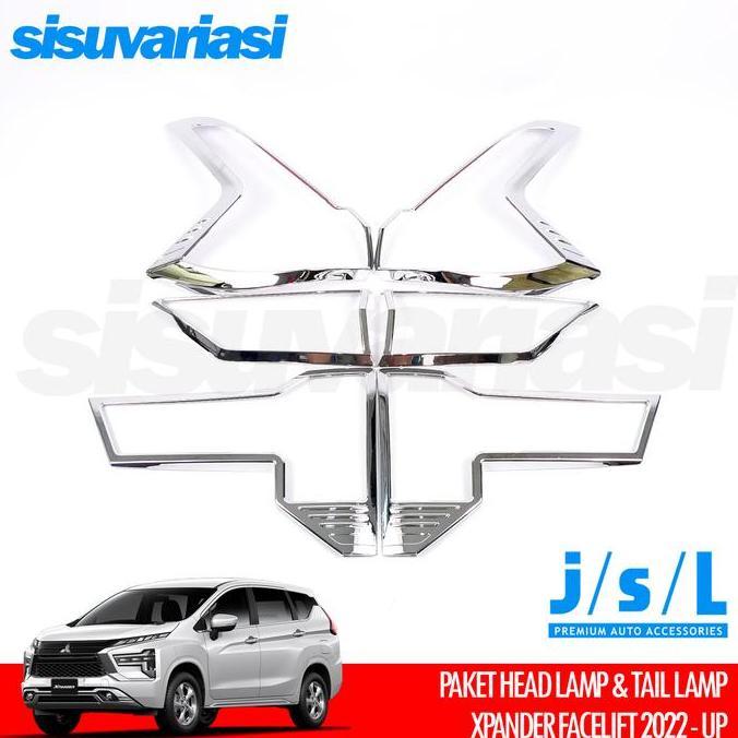 Paket Garnish Lampu Depan Belakang Xpander 2022 2023 2024 Cover Headlamp Stoplamp Aksesoris Mobil JS