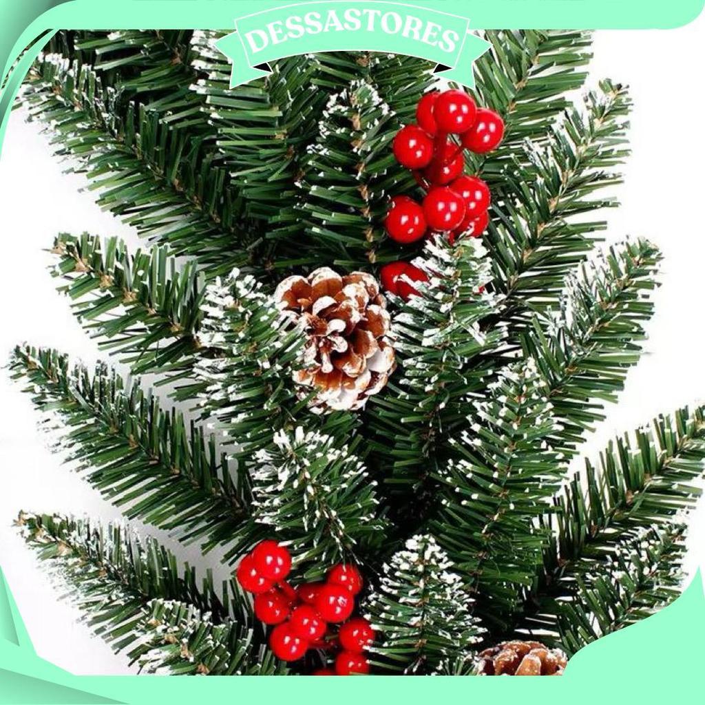 Garland Premium Garland Natal Salju Panjang Tebal Dengan Aksesoris Garland Salju Dekorasi Natal Kara