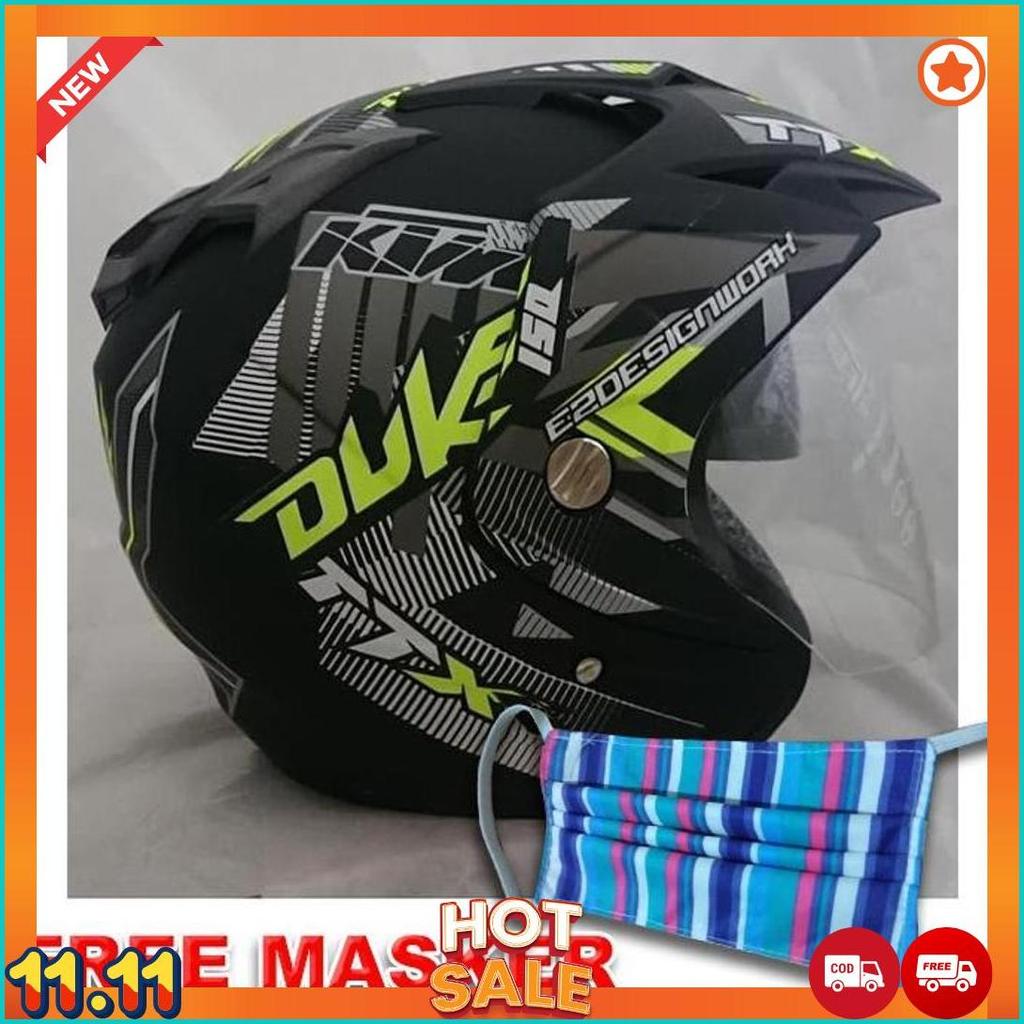 11.11 Helmet Double Visor Dua Kaca Helem Duke Doff  Helm Cod