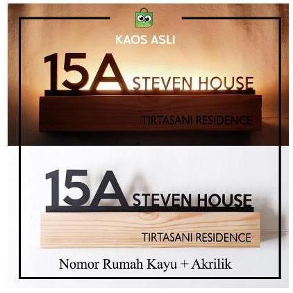 Custom Nomor Rumah Kayu Pinus panjang 45cm