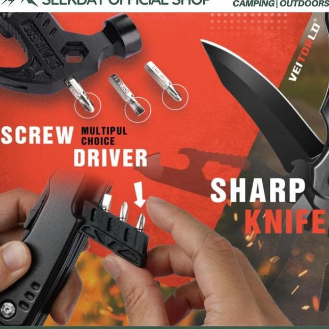 Seekday Palu Multifungsi Palu Tang Lipat Multifunctional Axe Alat Multifungsi Palu Multifungsi Palu 