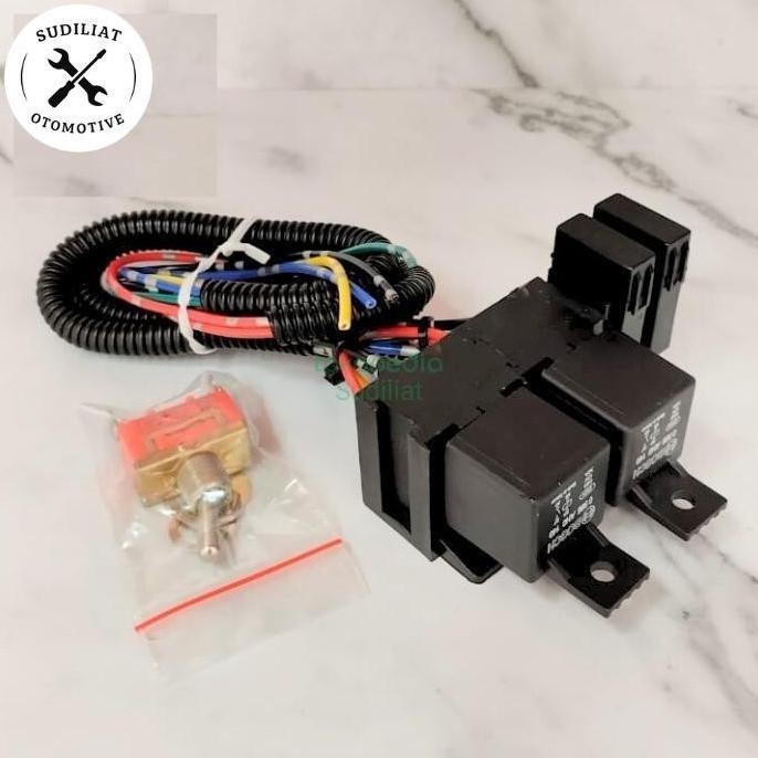 KABEL RELAY SET LAMPU TEMBAK MOTOR DENGAN  RELAY BOSCH - 2 MODE [terbaik]