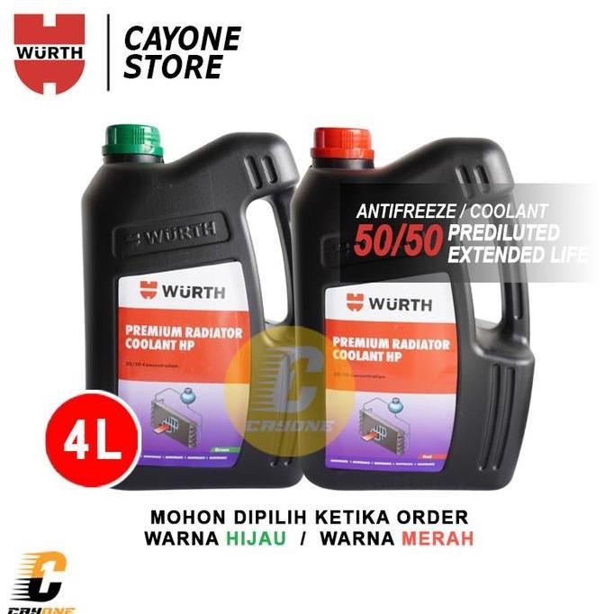 WURTH Anti Rust & Corrosion Premium Radiator Coolant HP 50/50  - Air Radiator Mobil 4 L [terbaik]