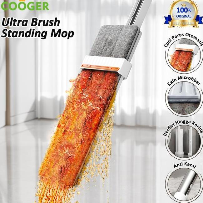Cooger Alat Pel Kain Microfiber Standing Mop Alat Pel Praktis Foldable