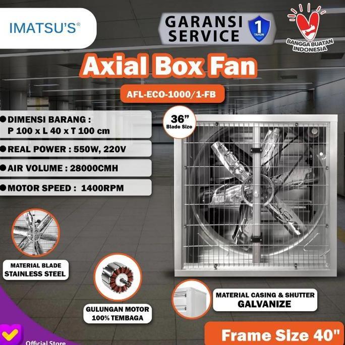 Blower Exhaust Box Fan Kandang Ayam 36 Inch 220V AFL-ECO-1000/1-FB