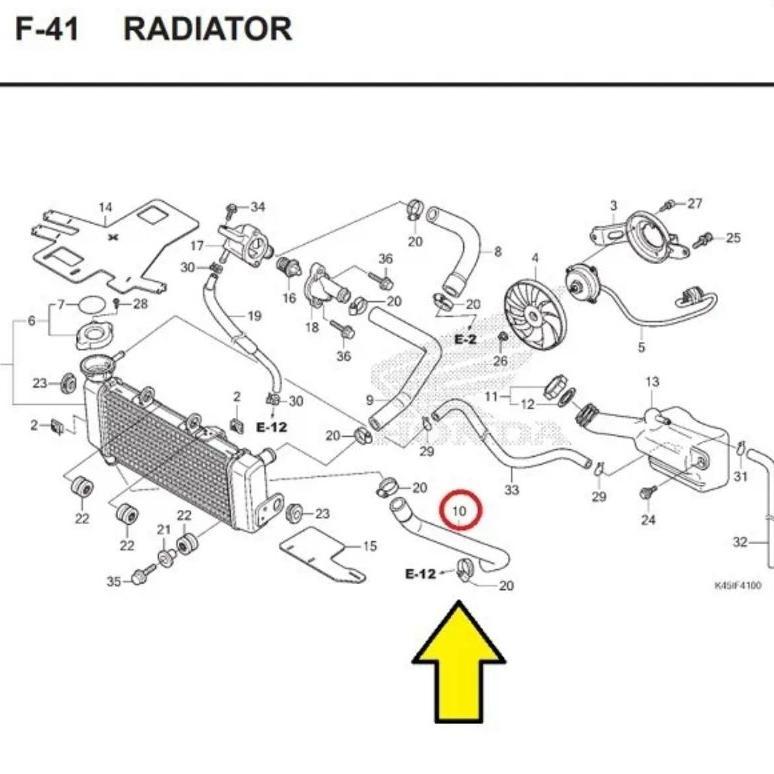 Anggun - Hose Radiator Lower Selang Radiator Bawah Honda Cb150R Streetfire Cbr150R Cb150X Asli - Rea