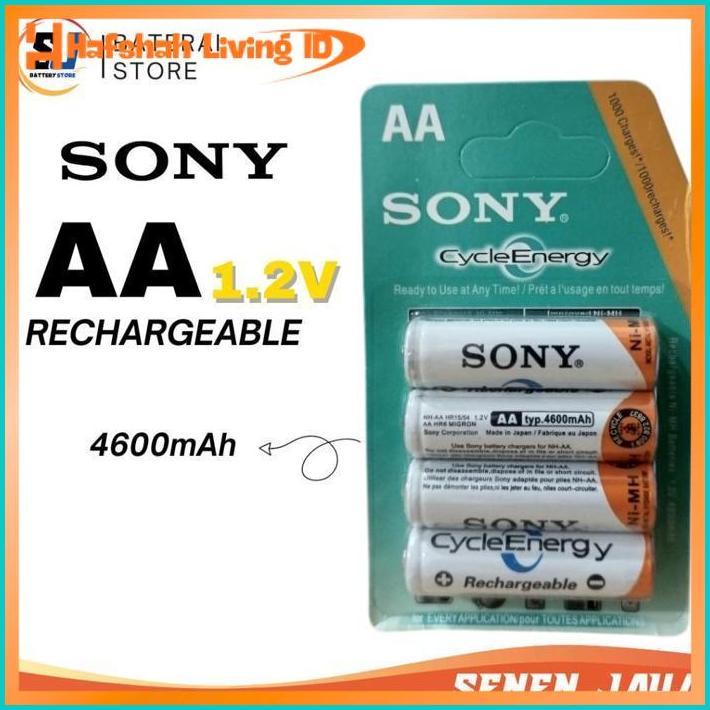 Promo!! Baterai Aa Sony Isi 4 Rechargeable Cas Charger Charge Recharge Murah Sony Sanyo Batre Aa Rec