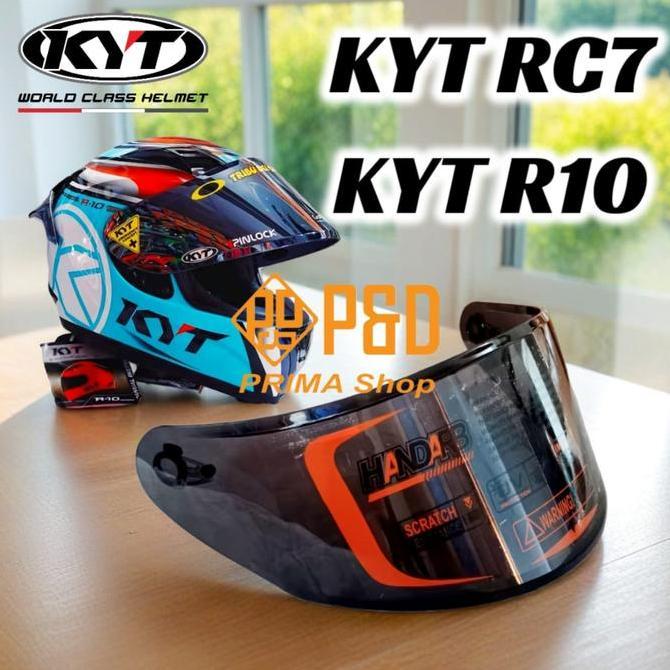 Kaca Helm Kyt Rc7, kaca helm Kyt R10, Flat Visor  Clear Smoke Iridium