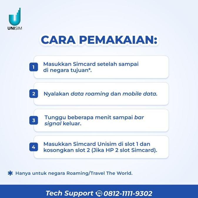 Unisim Simcard Asean Unlimited With Fup & True Unlimited ( Sg, Malay, Thai, Indo, Vietnam ) || Langs