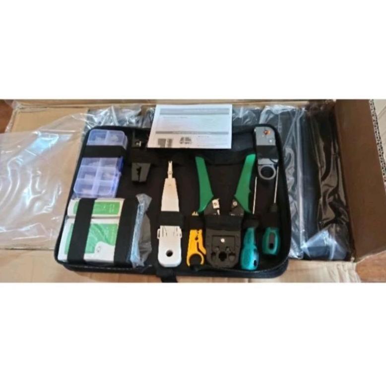 PAKET TOOLKIT NETWORK REPAIR TANG CRIMPING LAN TESTER RJ45 RJ11 Tool kit